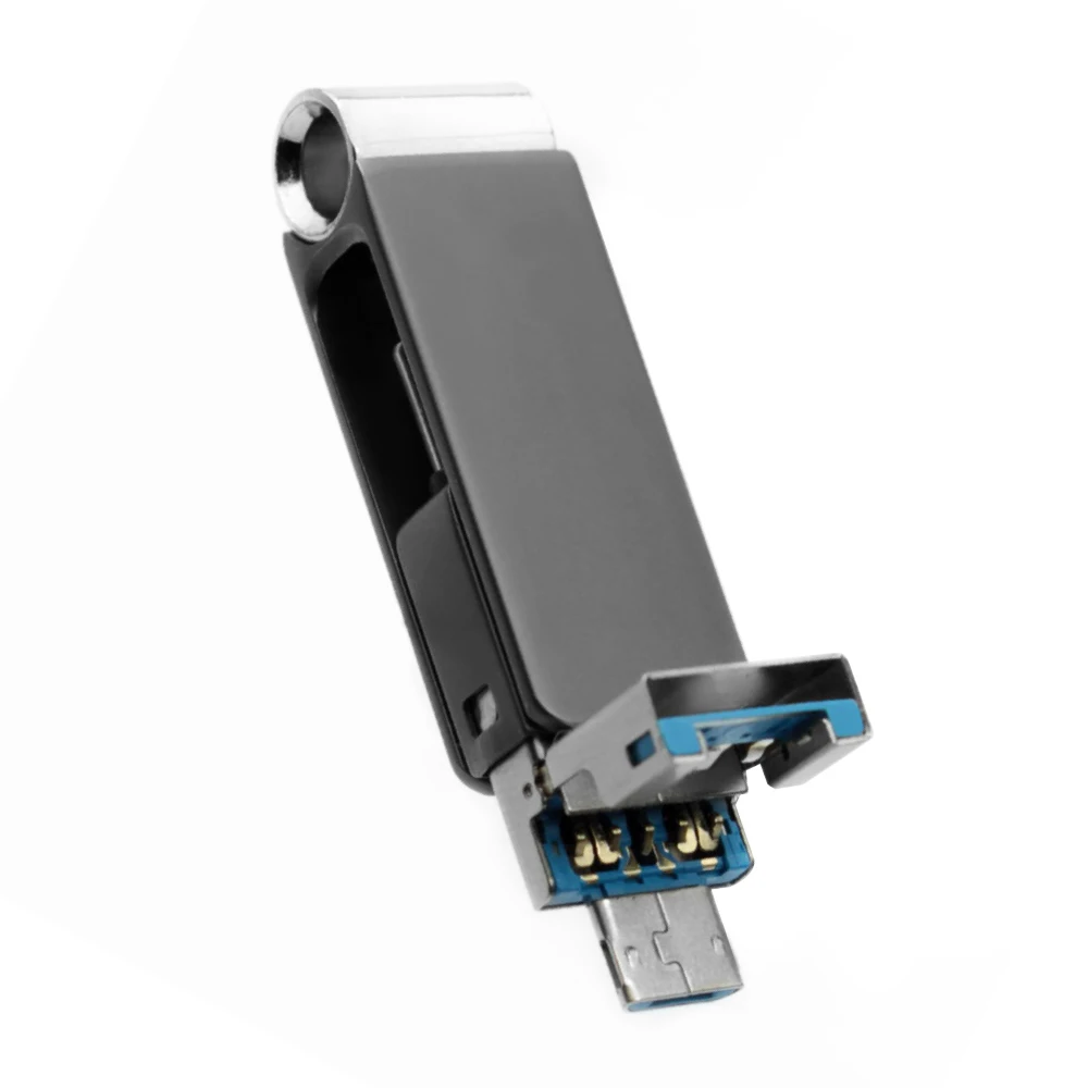 Металлический USB 3,0 100% оригинальный тайваньский дизайн otg 3 в 1 флэш-накопитель 16 ГБ 32 ГБ 64 ГБ 128 ГБ