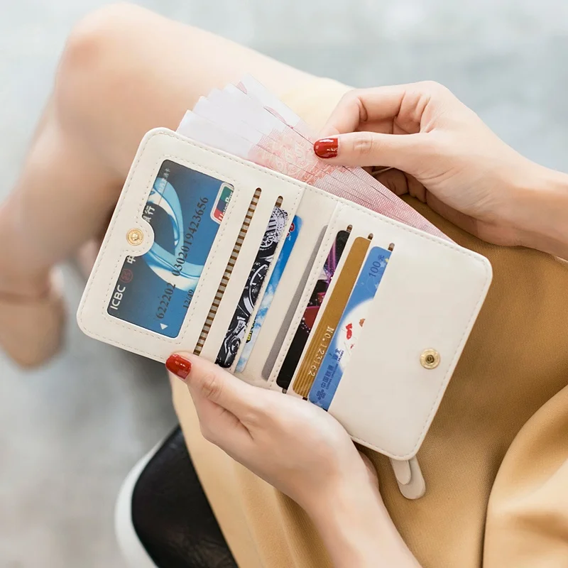 MIYIN hot sale women wallet korea Japanese and Korean cute design folding simple wallet pu leather lady purse short wallet