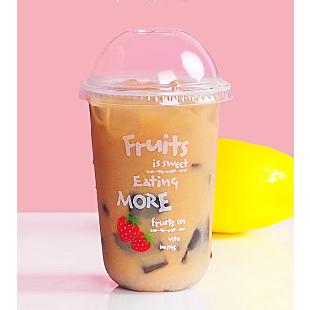 China factory custom logo disposable plastic milk tea u shape plastic cups 500ml boba bubble plastic pp cups