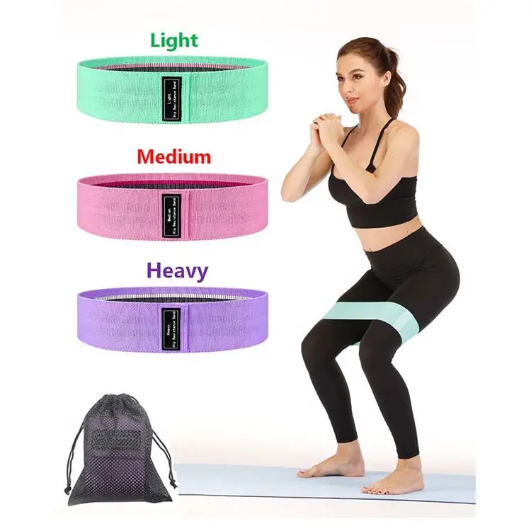 Heavy Duty Exercise Power Cotton Fabric Pull Up Assist Long Hip Bands Long Custom Resistance Band