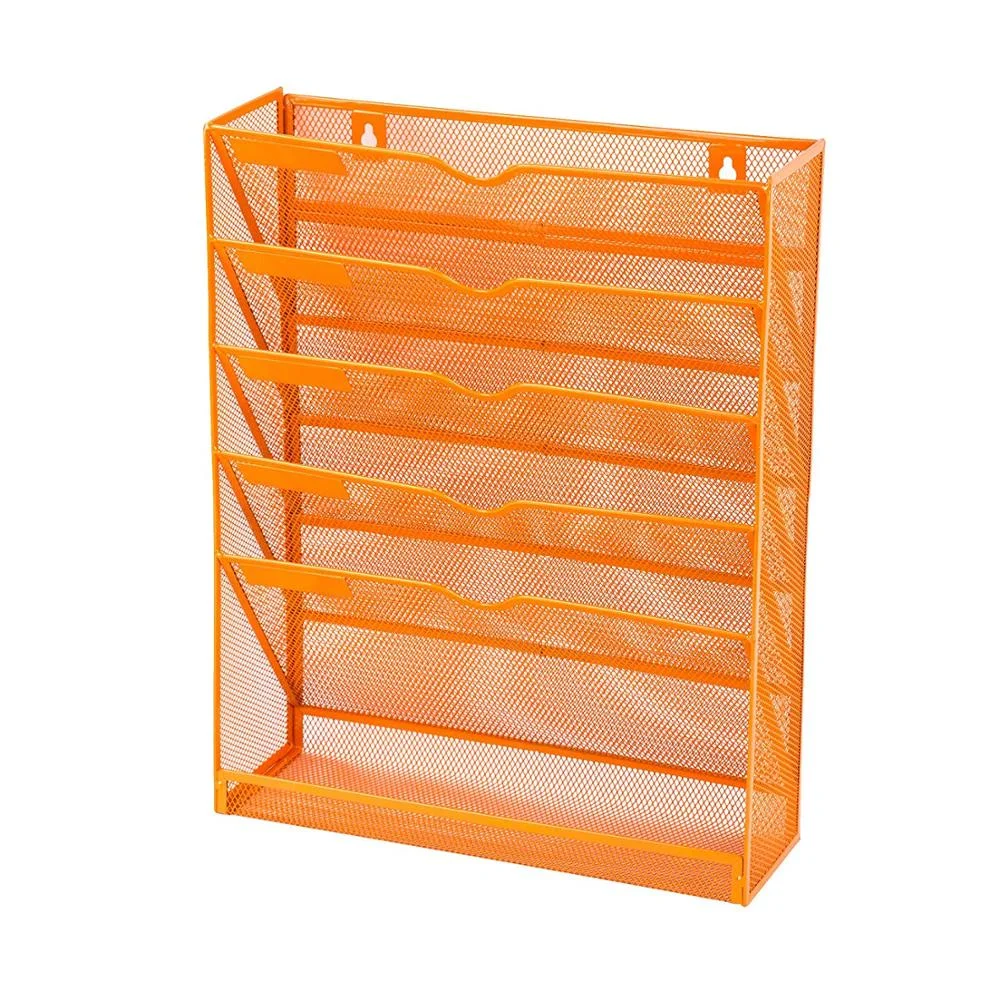 High Quality Metal Mesh Wall File Holder Chinese Factory Best Price Wall Mount Magazine Rack Hanging Mail Organizer Office Use
