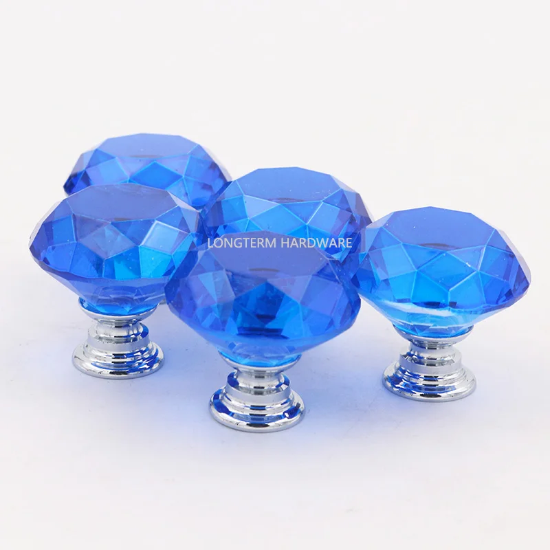Best selling crystal diamond handle knob cabinet cupboard knob pull various colors decorative handle knob