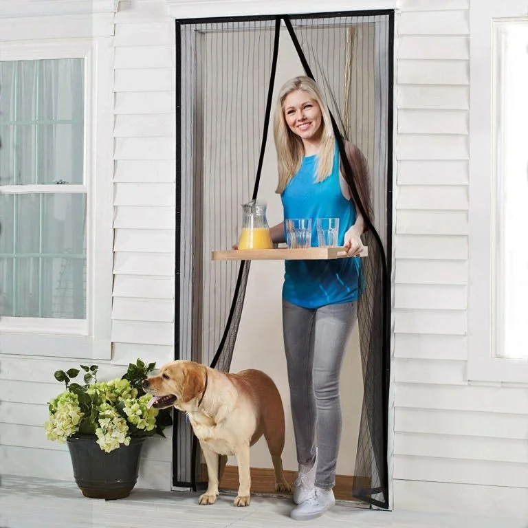 Heavy Duty Self Closing Door Curtain Pet Friendly Sliding Door Screen Fiberglass Magnetic Door Screen Mesh