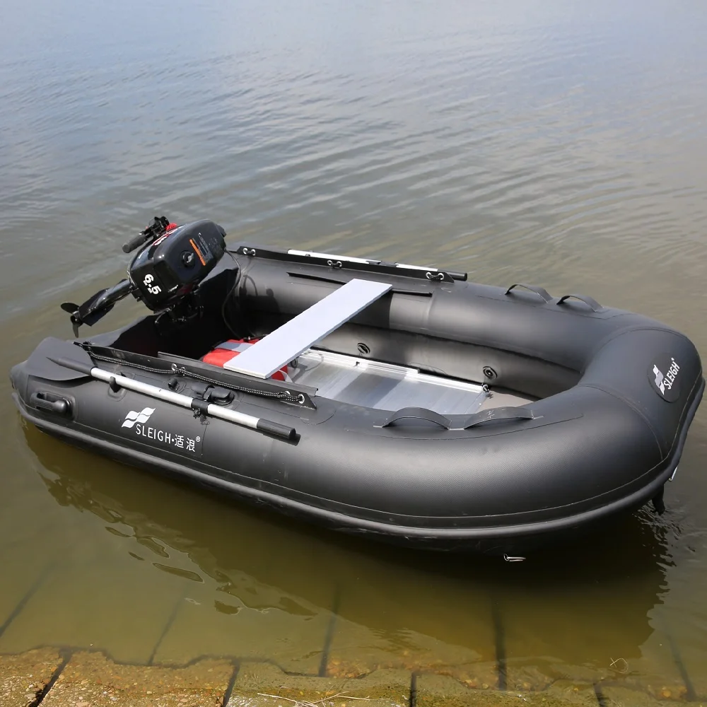 9ft Assault Kayak 1.2MM PVC Inflatable Speed Kayak Rescue Boat Transom Tender Rowing Canoe with Aluminum Floor for Water Sports