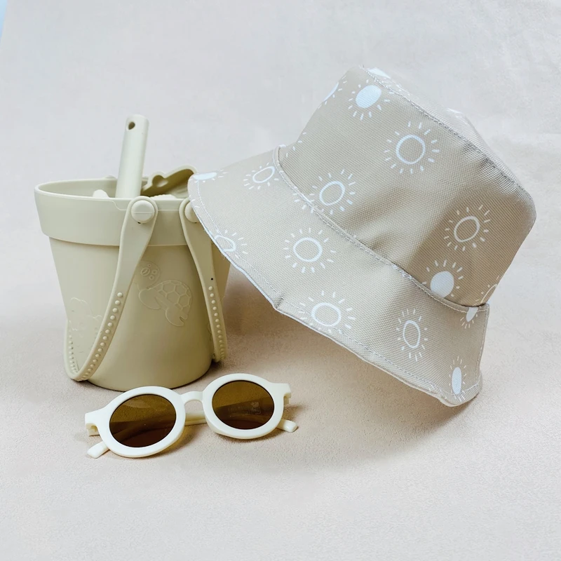 Breathable Canvas Baby Sun Hat Cute Colorful Pattern Fisherman Hat Toddler Kids Summer Bucket Hat