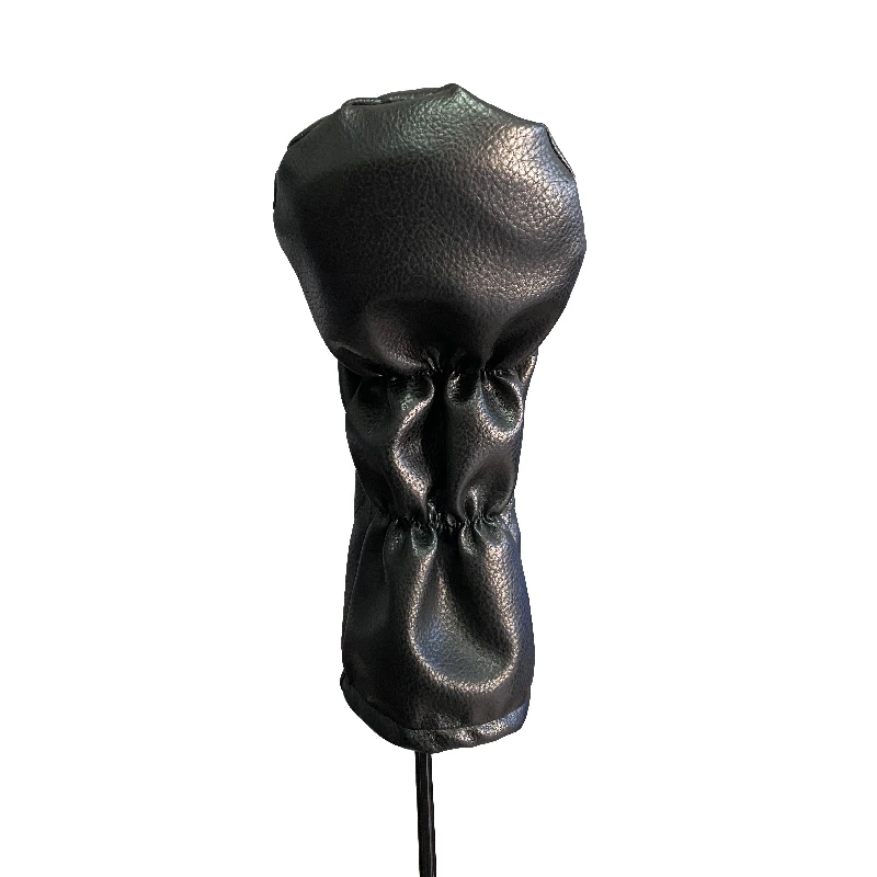 Black PU leather golf blank wood custom headcovers applique logo embroidery 460 cc golf driver headcover
