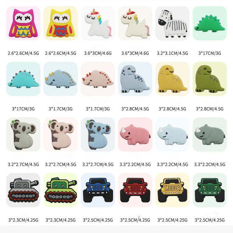 Oem/Odm Soft Bpa Free Focal Beads Silicone Characters Baby Silicon Beads For Pen Making