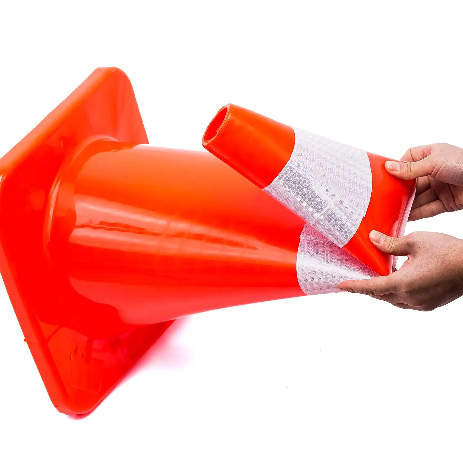 Оранжевые безопасные конусы с логотипом на заказ, 700 мм, цветные дорожные конусы из ПВХ со светоотражающей полосой