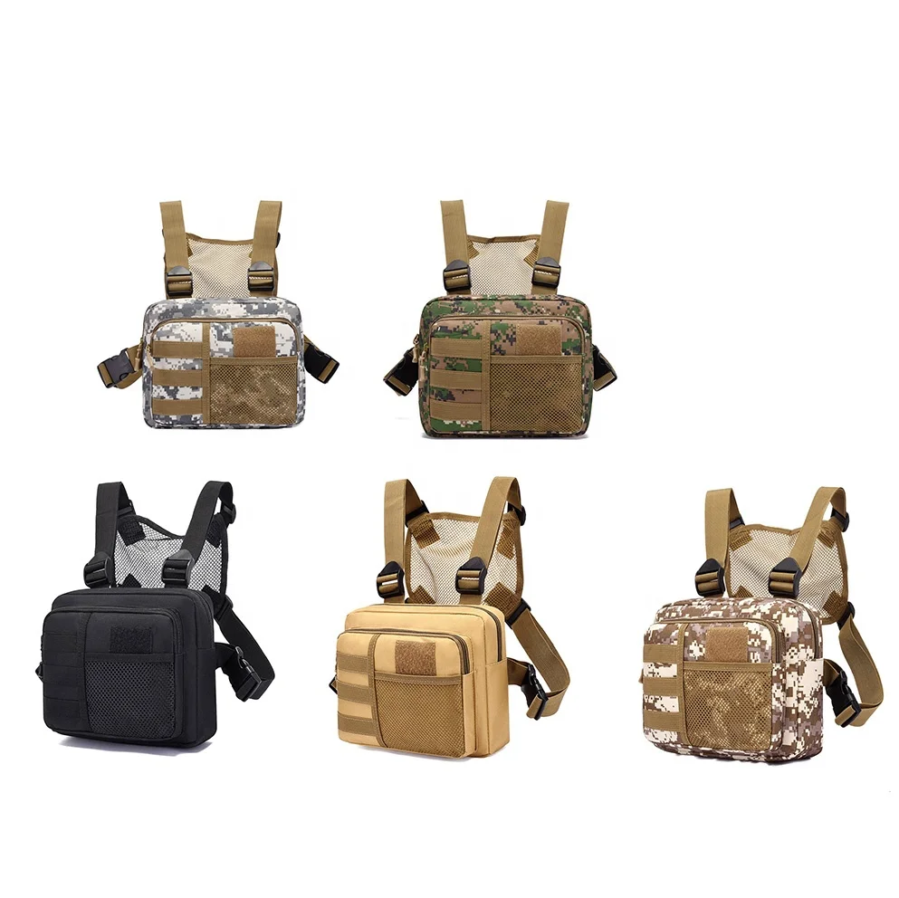 Custom Logo Camouflage Rip-Away Climbing Nylon Oxford Chest Crossbody Messenger Vest Tactical Sling Bag Waterproof