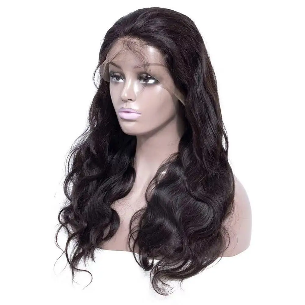 Front lace real hair wig Europe and America big wave wig for human hair