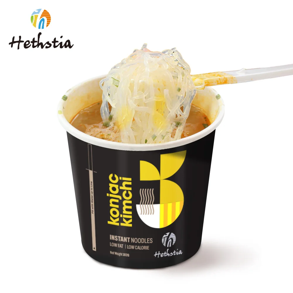 Yummy Shirataki Spicy Kimchi Flavor Instant Noodles With Low Carb Low Calorie Gluten Free Cup Noodles