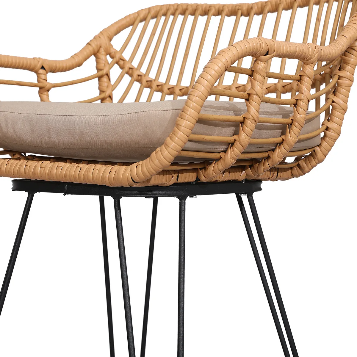 Cross-border outdoor bar rattan chair bar casual net celebrity high stool cafe restaurant Rattan chair wholesale