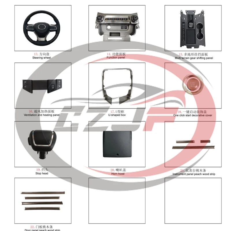CZJF Manufacturers Wholesale Auto Parts Interior Kit For LC200 Upgrades LX 570 2008-2021