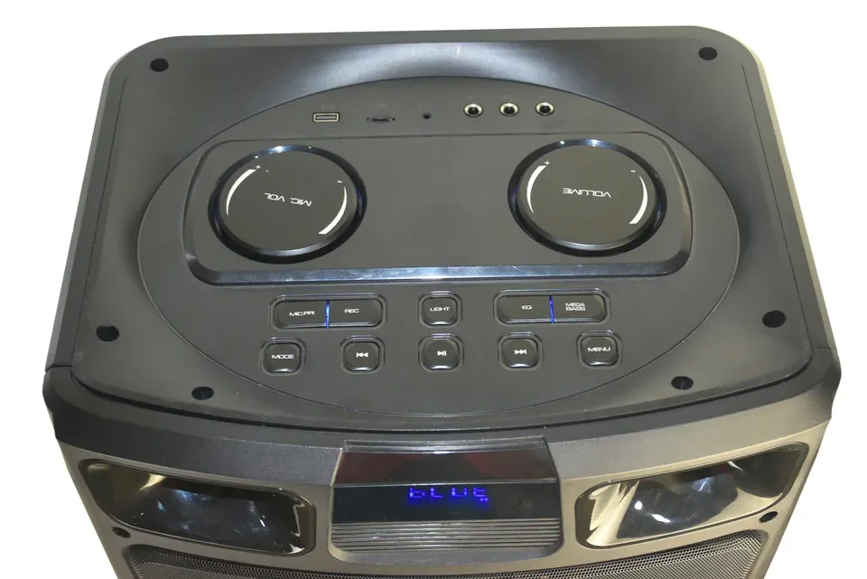 Double 12 Inches True Wireless Blue-Tooth Subwoofer RGB Lights Original HiFi Stainless Steel Bt Portable Party Speaker