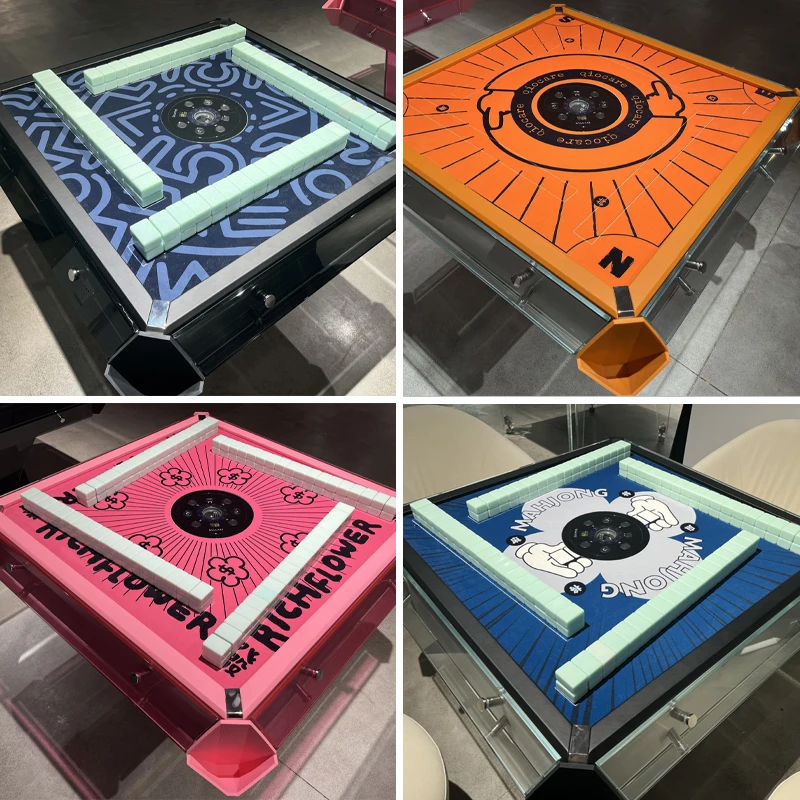 Customizable Black Glass Automatic Mahjong Machine Premium Game Table for Mahjong Players