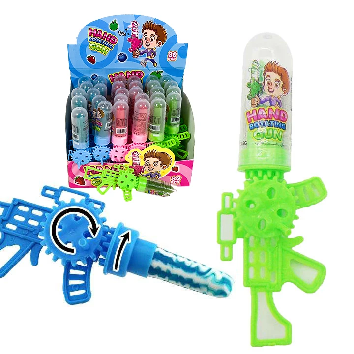 Stock Available Halal Hand Rotation Sweet Colourful Fruity Flavor toy Lollipop Hard Candy
