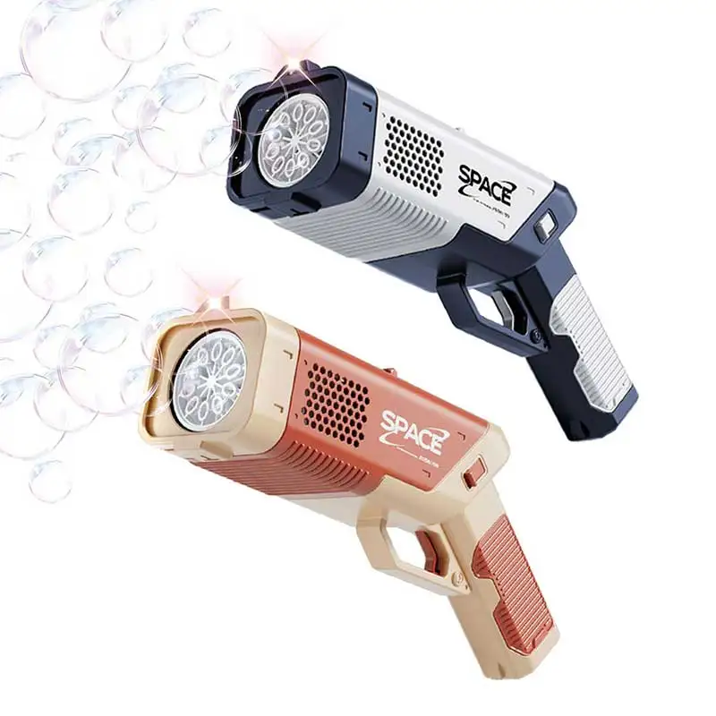 Bubbles Blaster with 10-Hole Wands and LED Light Electric Bubble Gun Outdoor Machine for Kids
