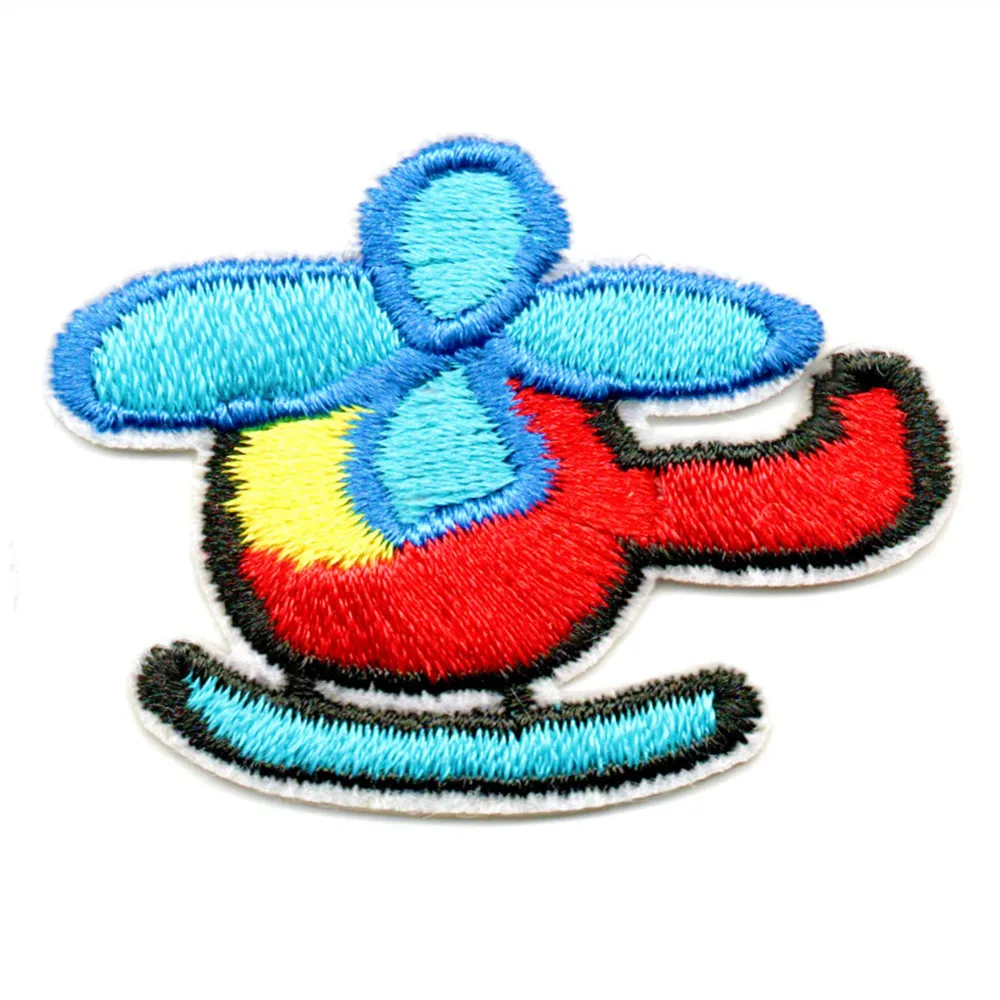 
selfadhsing embroidered patches Decorative jacket skirt jeans helicopter embroidered patches 