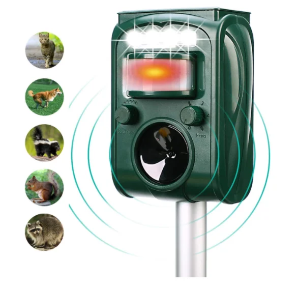 Great House GH-501 Solar Ultrasonic Animal Repellent Solar Powered Animal Repeller