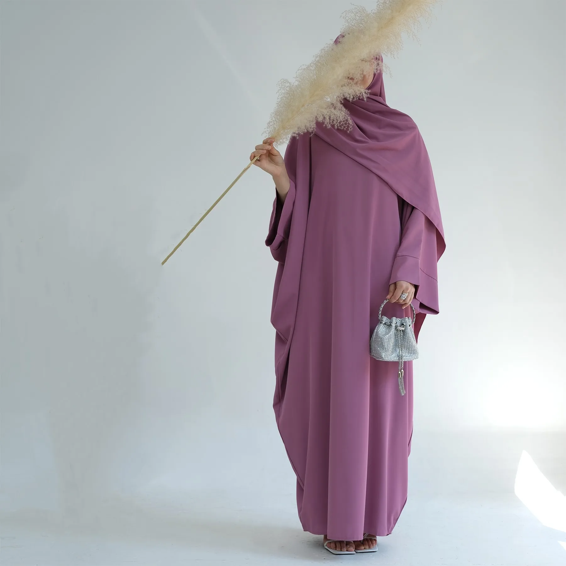 Loriya Fashion Islamic Clothing Traditional Muslim Abaya Dress Nida Fabric Plain Abaya Thobe Muslim Women Dress Dubai Abaya