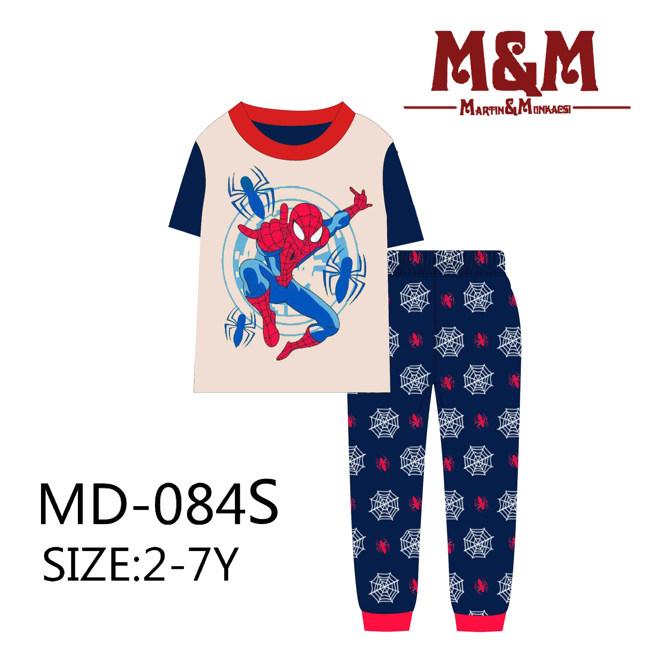 
cheaper price wholesale boys pajamas set childrens sleepwear summer baby kids suit cotton materail 