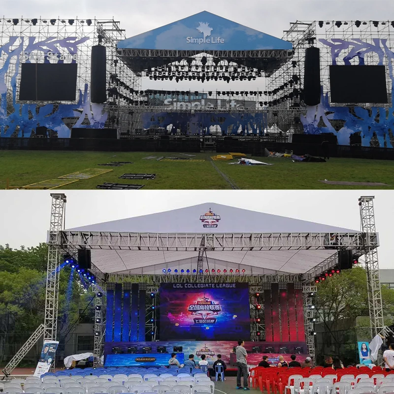 Manufacturer Professional Custom TUV Certified Concert Stage 290mm Aluminum Stage Truss,Aluminum +Truss