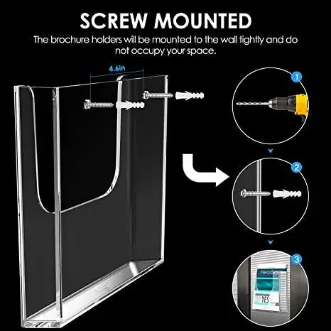 Spring sign acryl magazine schuber magazine rack cast acrylic file folder organizer brochure holder wall mount