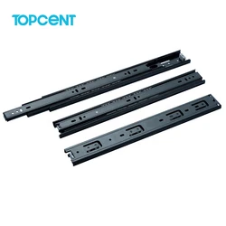 TOPCENT Tandem Box Push To Open Drawer Slides Full Extension Ball Bearing Drawer Slide With High Click