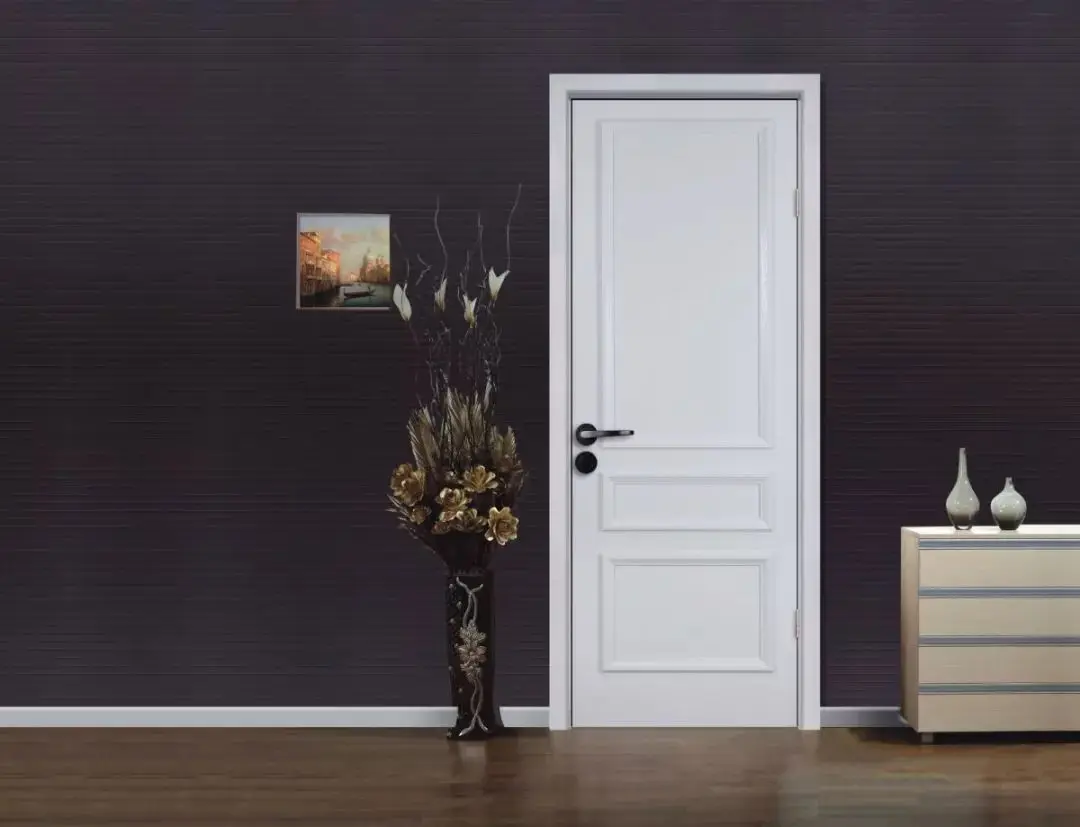 CBMmart Exterior And Interior Casement Doors  Smart  Lock Handle Lock  Security Door High Quality Painted  Wooden Door