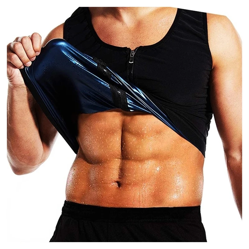 Men Sauna Suit Heat Trapping Shapewear Sweat Body Shaper Vest Slimmer Saunasuits Compression Thermal Top Fitness Workout Shirt