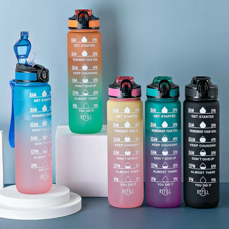 Factory Direct Price Gradient plastic outdoor sports water bottle water cup Water Bottles For Camping