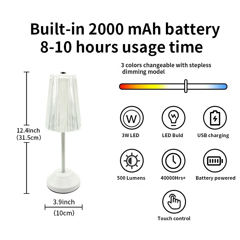 Multi-Function Table Lamp Led USB Touch Night Light Stepless Dimming Desk Light Eye Protection Learning Lamp