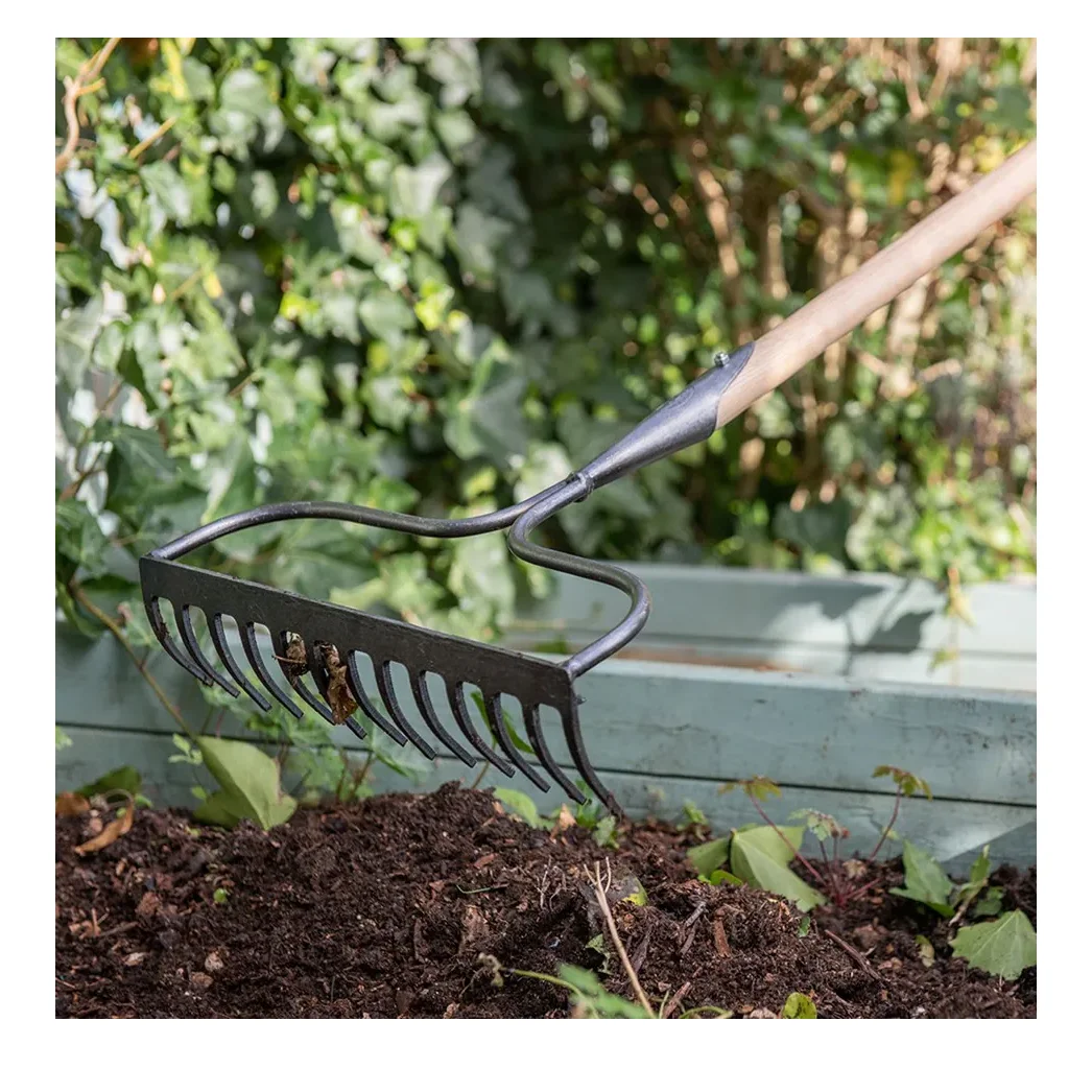 wholesale small metal rake grass rake landscaping small metal rake