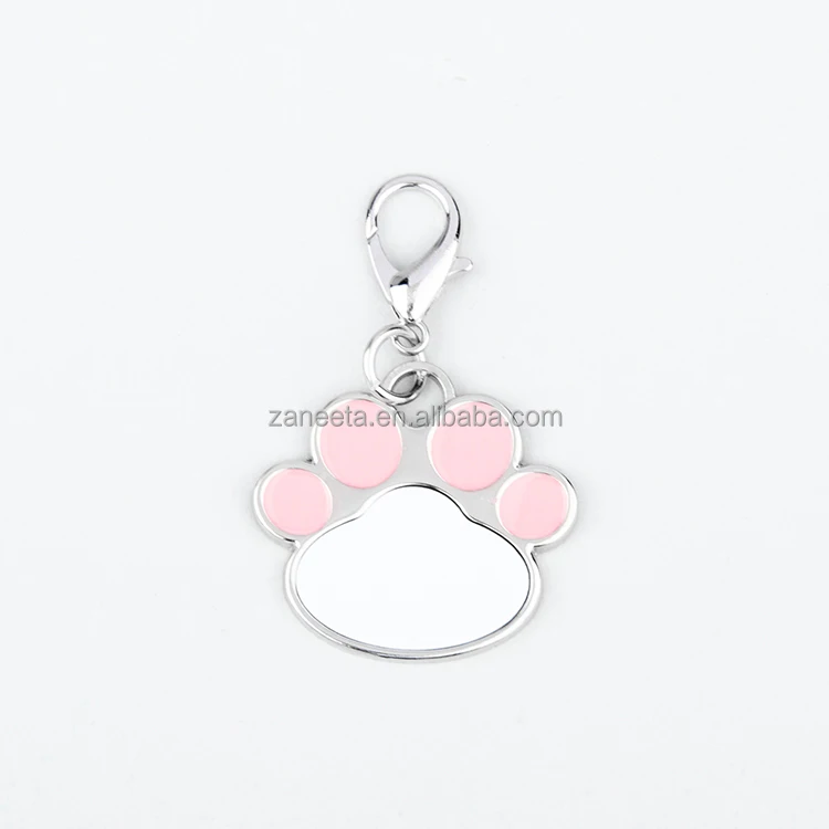 Personalized Pet ID Name Tags Sublimation Metal Paw Print Dog Tag