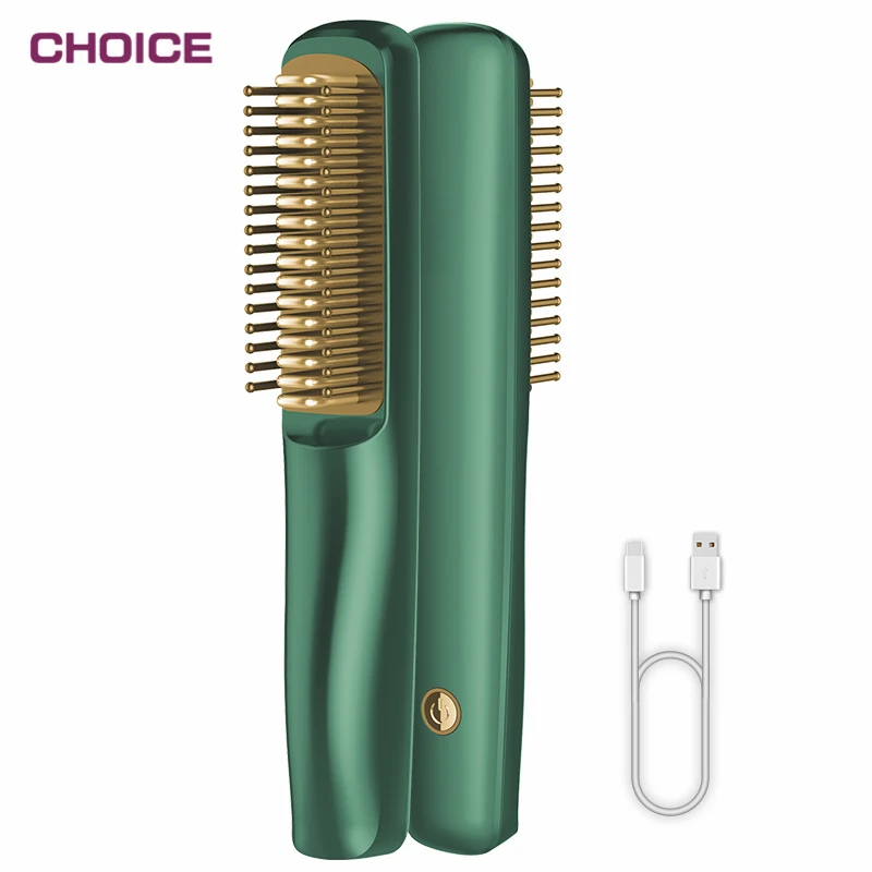 Нагревающаяся Беспроводная пользовательская щетка для бороды электрическая выпрямления волос
