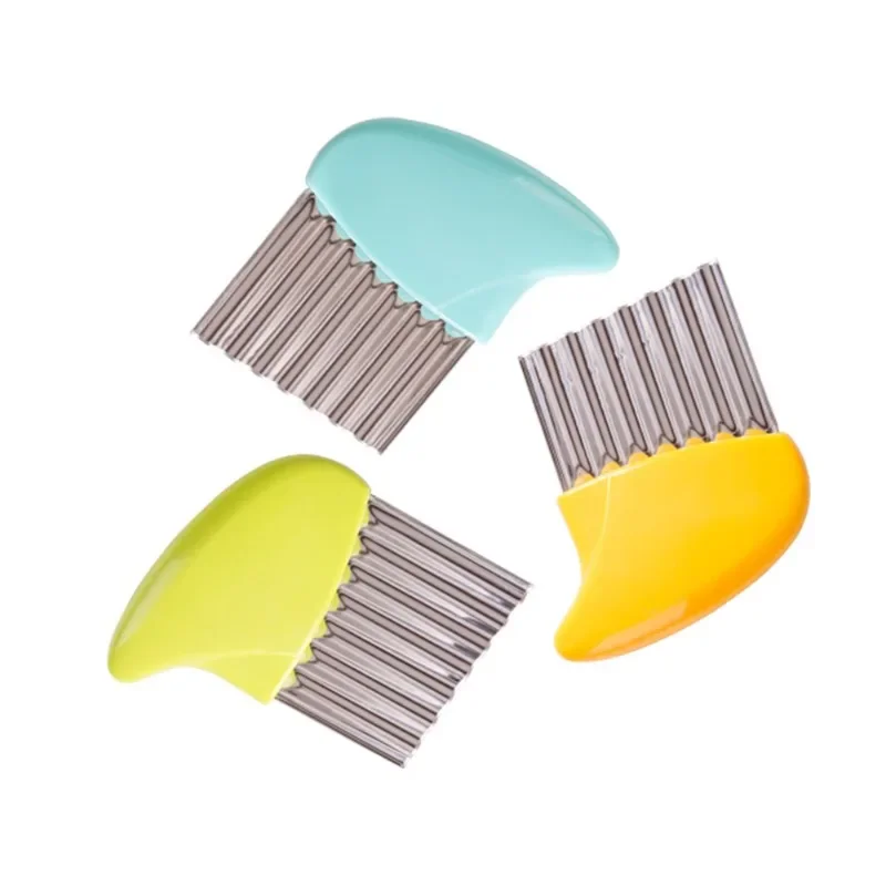 Potato Cutter Chip French Fry Maker Dough Vegetable Fruit Crinkle Wavy Slicer Knife Stainless Steel Potato Cutter Kitchen Tool
