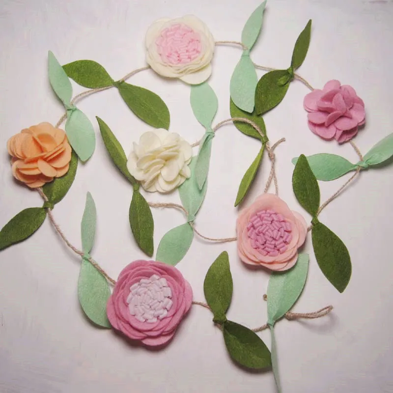 Hot selling felt rose cutting the felt flowers of various shapes sheet like felt customizing the color felt flowers