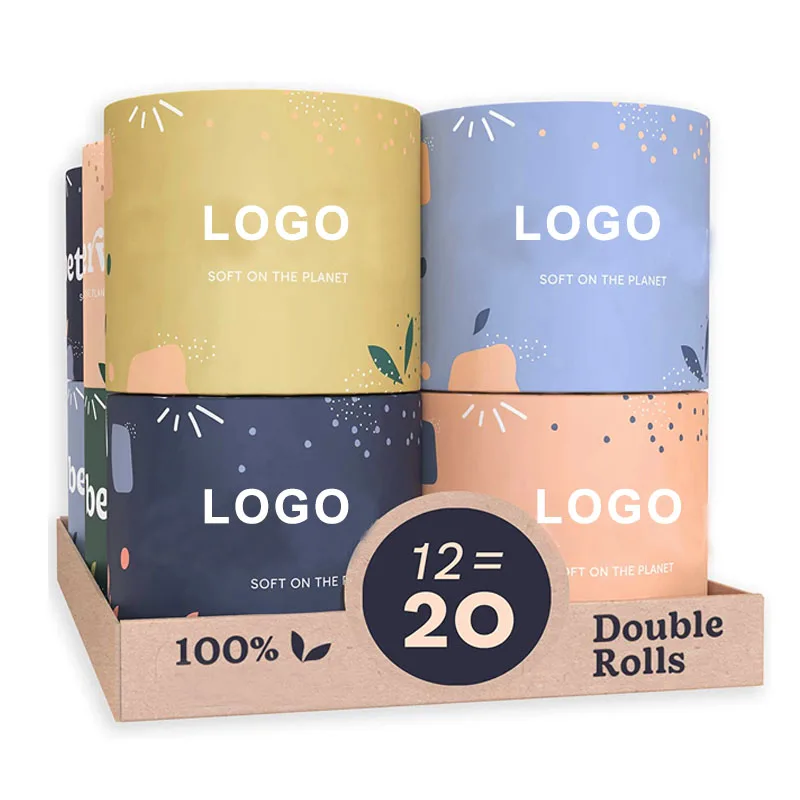 Wholesale bamboo virgin wood pulp toilet paper rolls core hygiene paper standard roll 3 ply toilet tissue