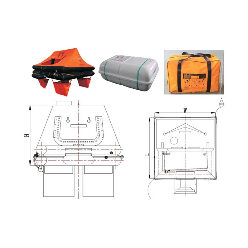 CCS Certified Multi-Person Inflatable Life Raft Container with Release Device
