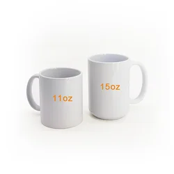 Porcelain Sublimation 11 oz White Ceramic Mug Blanks Coffee Classic Drinking Reusable Cups with Handles