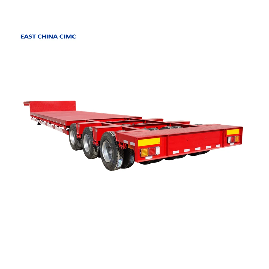 Professional Manufacturer Heavy Duty Lowbed Type 3 4 Axle Truck Low Loader Low Bed Semi Trailer For Excavator