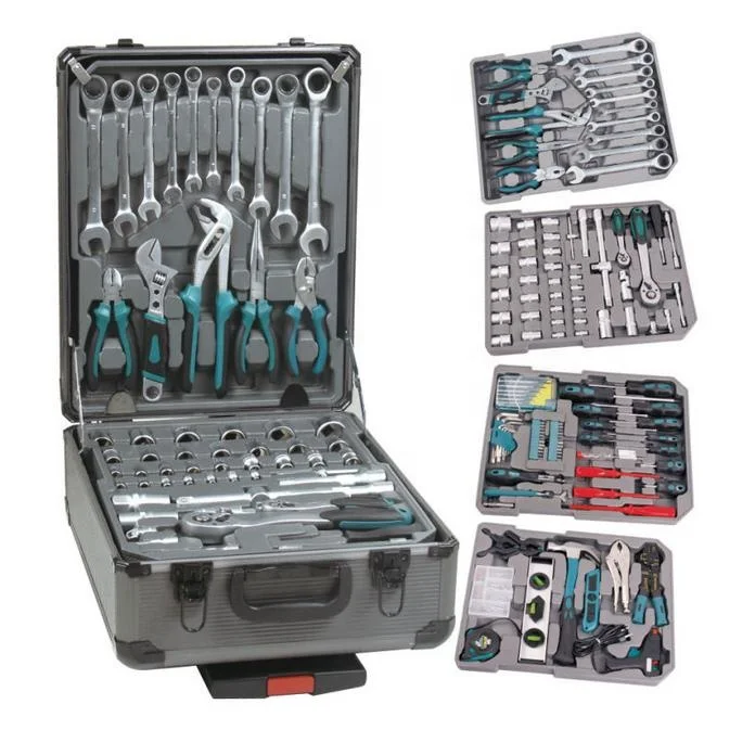 Wholesale 186pcs aluminum case portable and durable swiss kraft auto tool kit box set