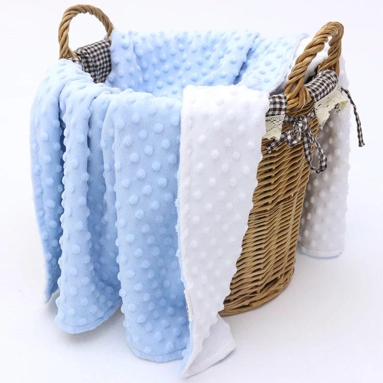 100% Polyester Super Soft Minky Dot Baby Blanket For Newborns