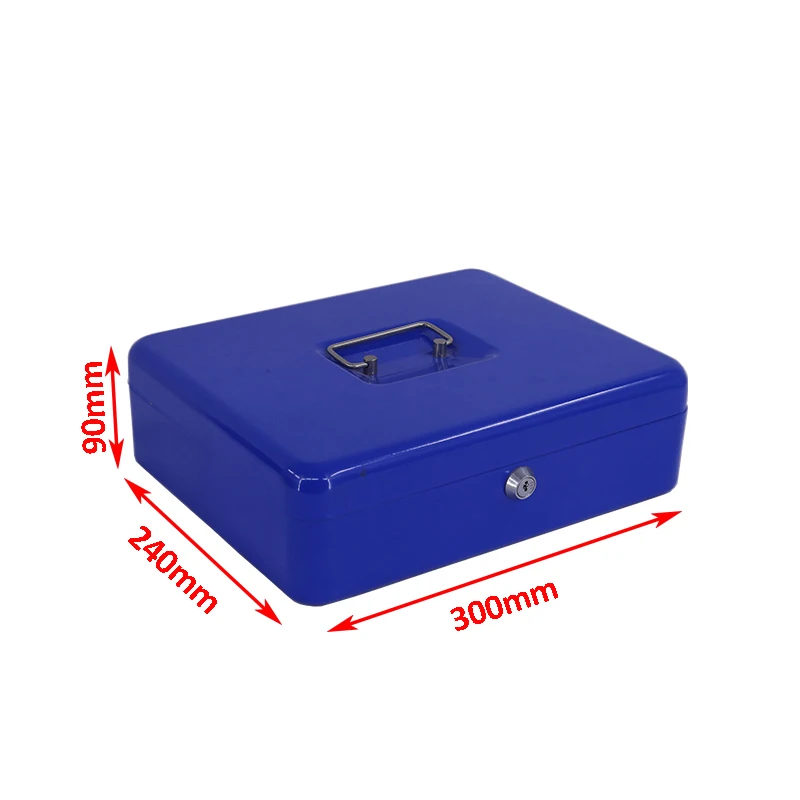 Euro Metal Cash Box, Key Lock Cash Safe Box Money Saving Portable Box/