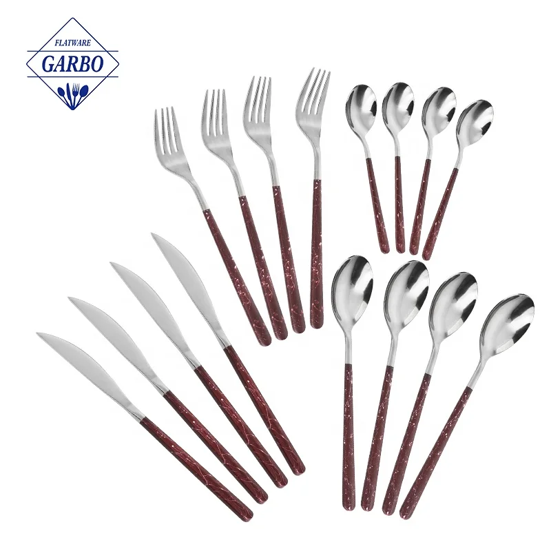 Portuguese Style Top Sale Promotional 410 Stainless Steel Tableware Set Cutlery Set Dinner Knife Fork Spoon Set for Wedding