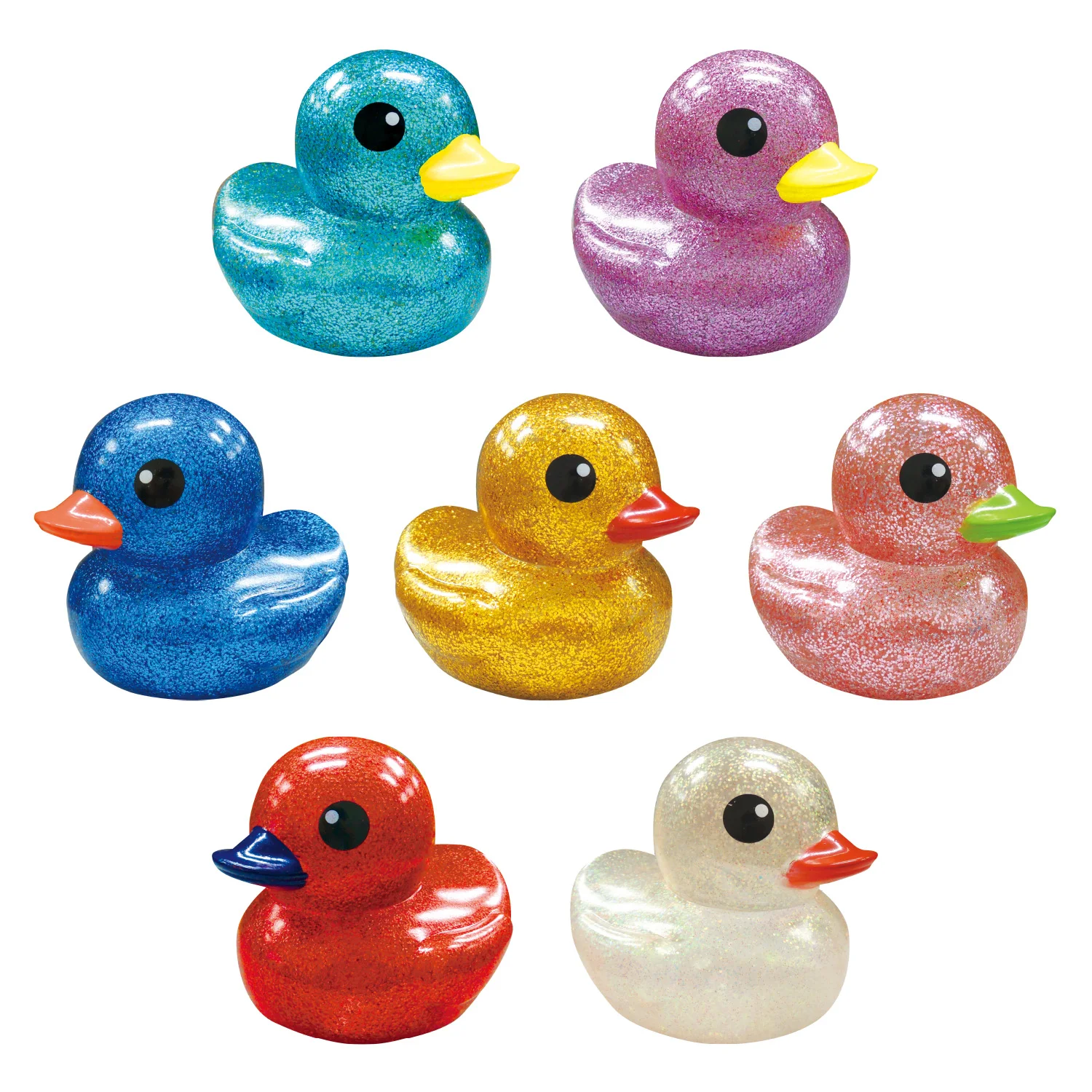 Wholesale New Cute Toys For Kids Baby Bath Duck Toy Promotional Rubber Glitter Duck bath toys for babies