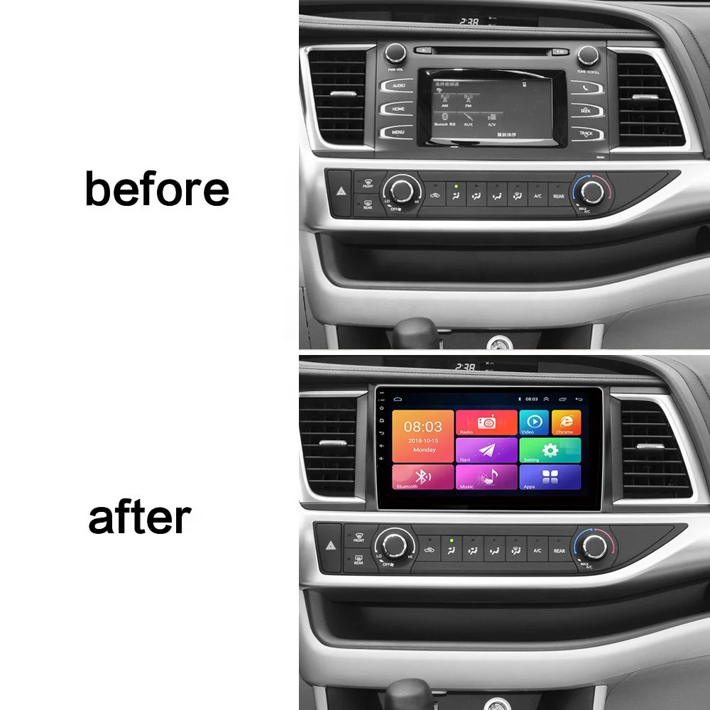  Автомобильный GPS-навигатор Andriod 9 1 автомобильный радиомонитор для Toyota Highlander 2015 видеоплеер с сенсорным экраном и камерой