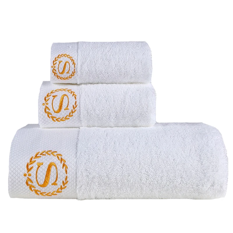 Hotel cotton Star luxury size logo 30*30cm35*70cm70*140cm bath towels sets bath towels