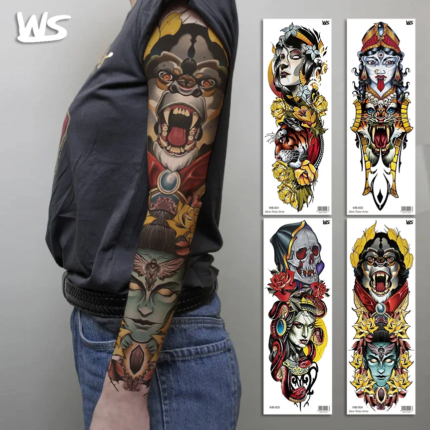 
Custom Big Full Arm Temporary Tattoo Sticker Leg Sleeves 