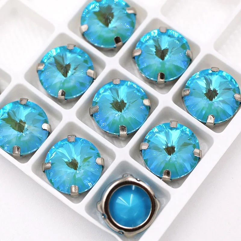 K9 Glass Mocha Fluorescent Round Shape Flatback Sewing Rhinestones